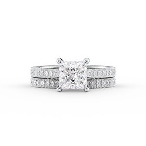 The Catherine Set With A 2 Carat Princess Lab Diamond