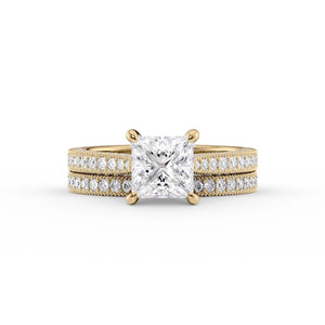 The Catherine Set With A 2 Carat Princess Lab Diamond