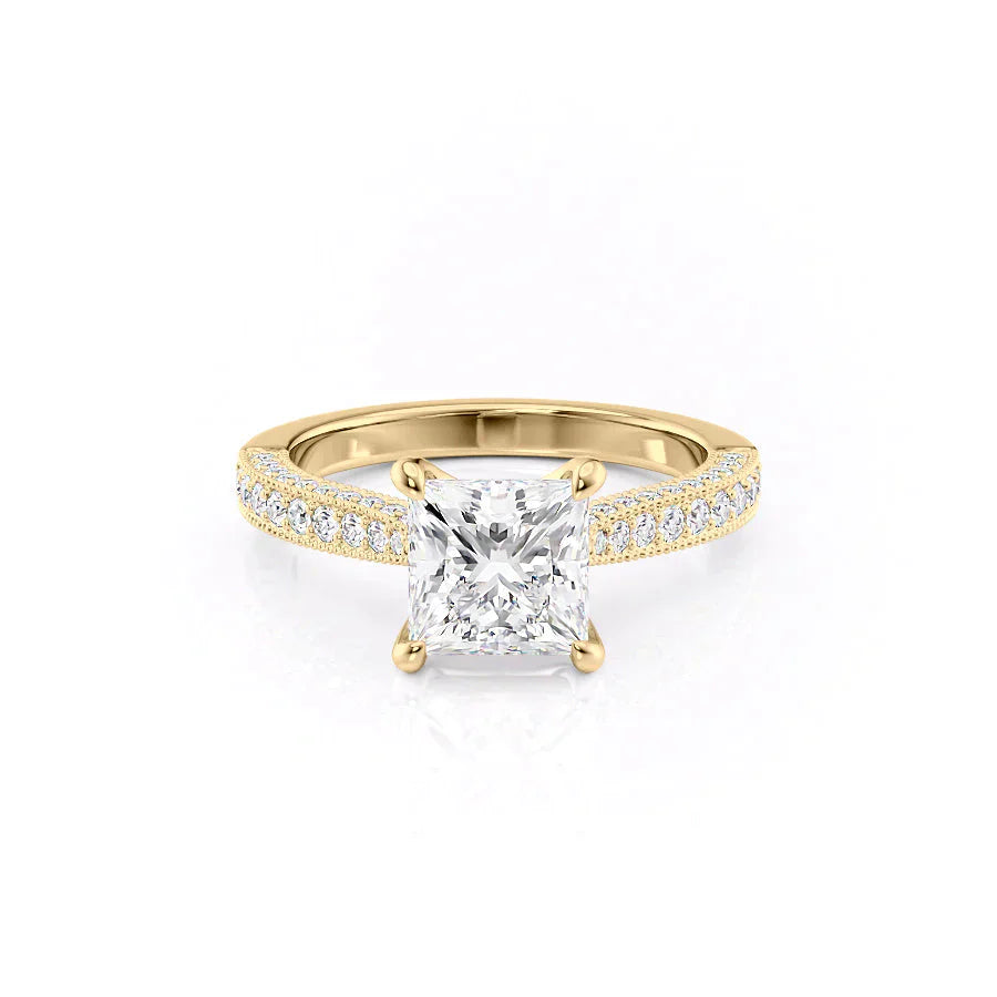 The Catherine Set With A 1 Carat Princess Moissanite