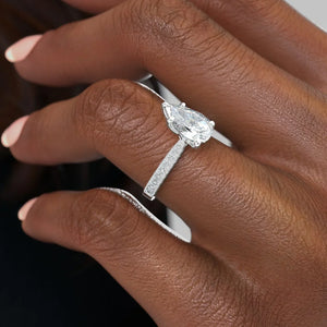 The Catherine Set With A 2 Carat Pear Moissanite