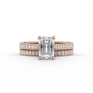 The Catherine Set With A 2 Carat Emerald Moissanite