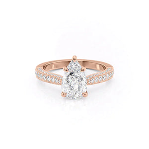 The Catherine Set With A 3 Carat Pear Lab Diamond