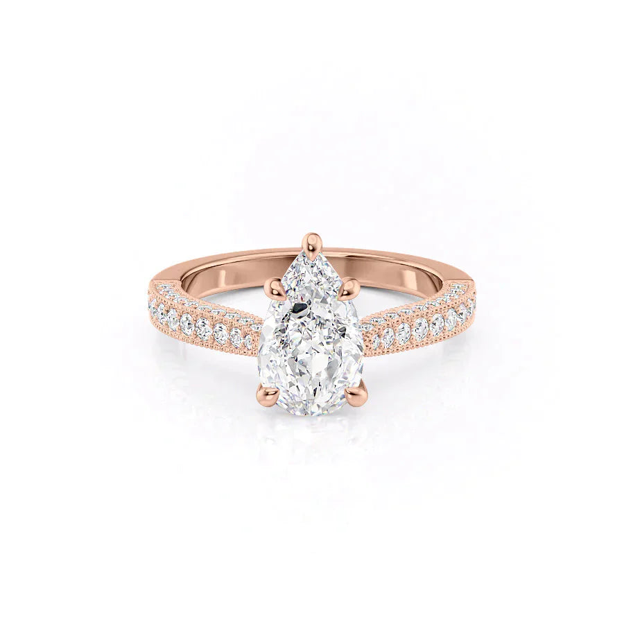 The Catherine Set With A 1 Carat Pear Moissanite