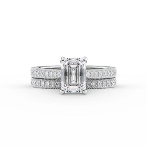 The Catherine Set With A 1.5 Carat Emerald Moissanite
