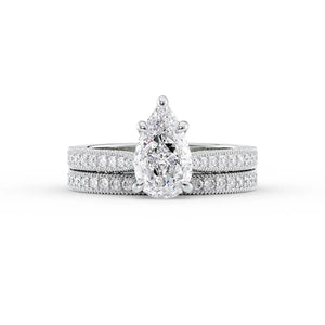 The Catherine Set With A 3 Carat Pear Moissanite