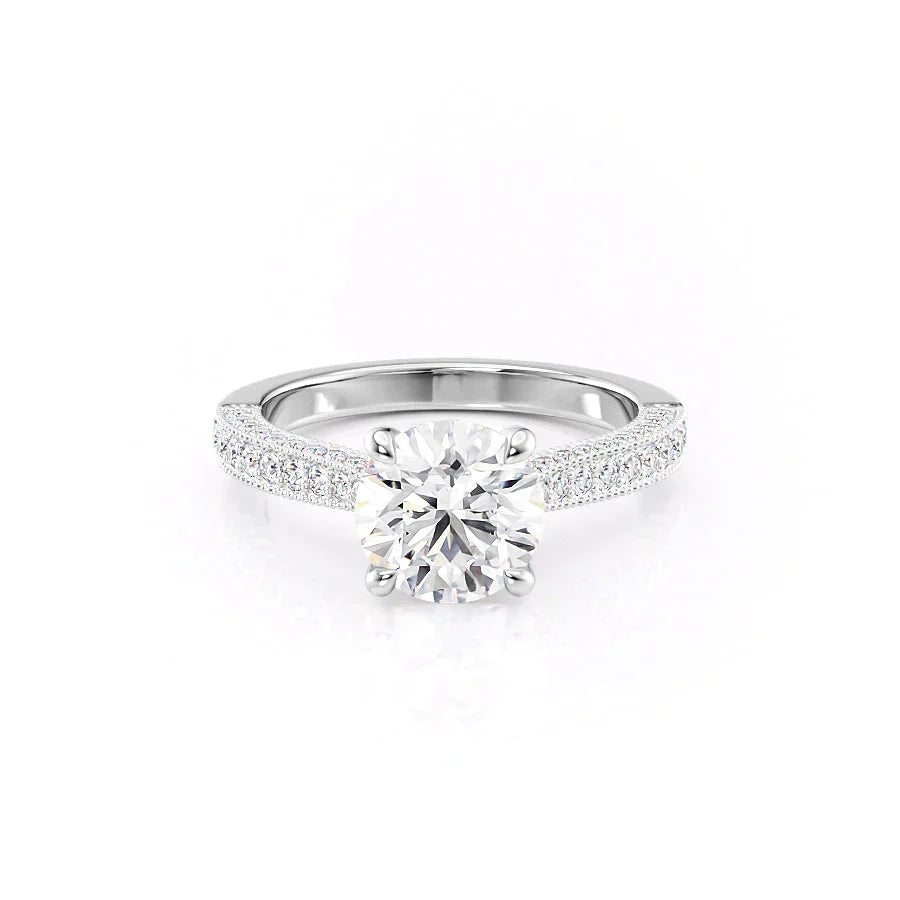 The Catherine Set With A 4.5 Carat Round Moissanite