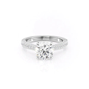 The Catherine Set With A 4 Carat Round Moissanite
