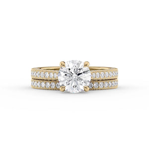 The Catherine Set With A 3 Carat Round Lab Diamond
