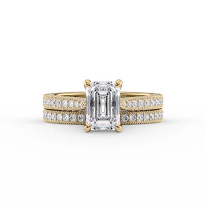 The Catherine Set With A 1.5 Carat Emerald Moissanite