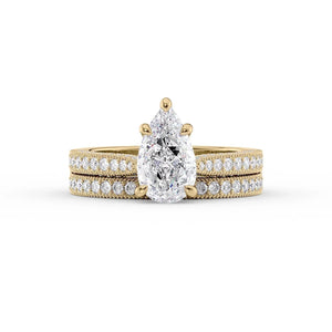 The Catherine Set With A 4 Carat Pear Moissanite