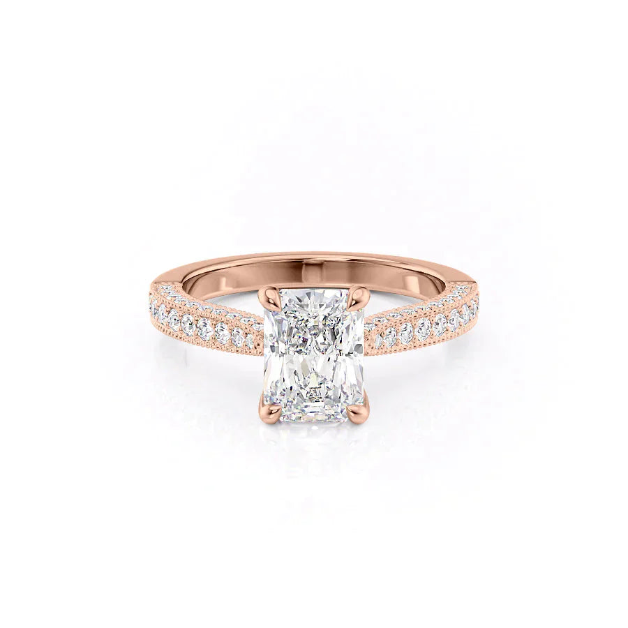 The Catherine Set With A 4.5 Carat Radiant Moissanite