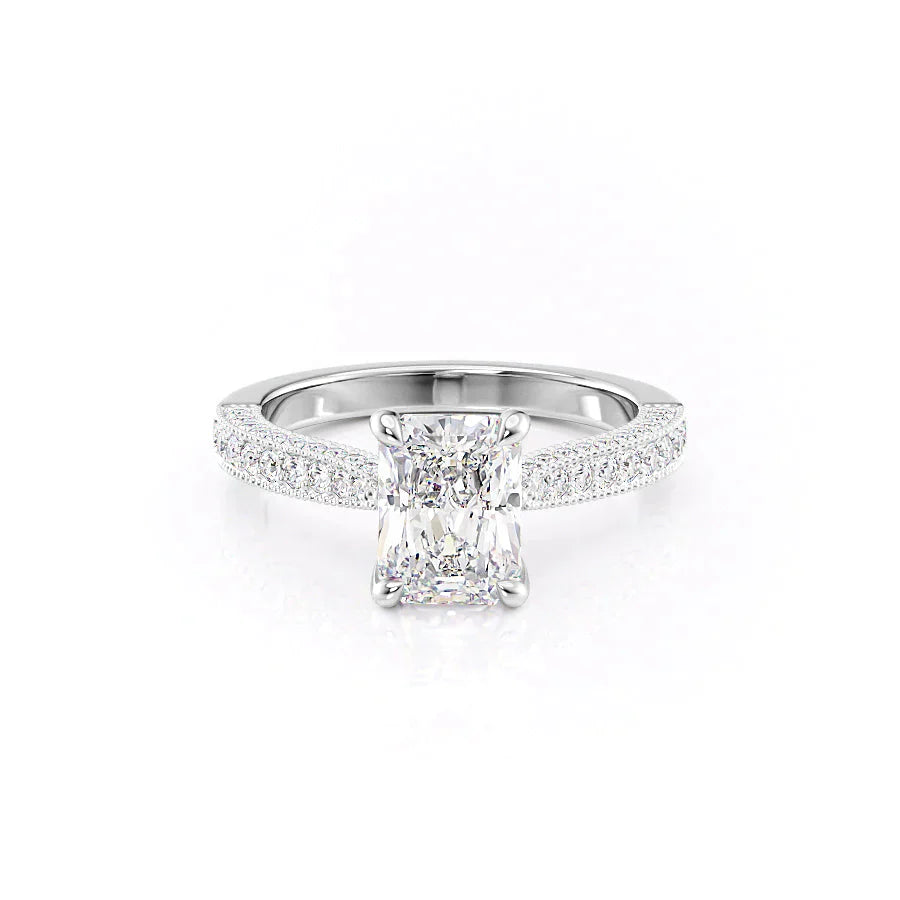 The Catherine Set With A 4 Carat Radiant Moissanite