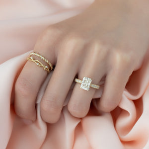 The Catherine Set With A 2 Carat Radiant Moissanite
