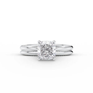 The Claire Set With A 2.5 Carat Cushion Lab Diamond