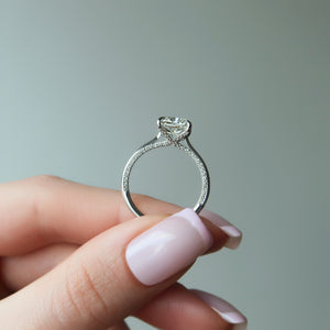 The Claire Set With A 2 Carat Cushion Lab Diamond
