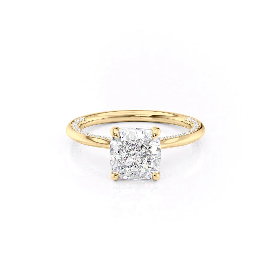The Claire Set With A 2 Carat Cushion Lab Diamond