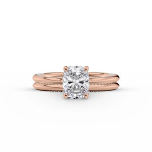 The Claire Set With A 2.5 Carat Elongated Cushion Moissanite