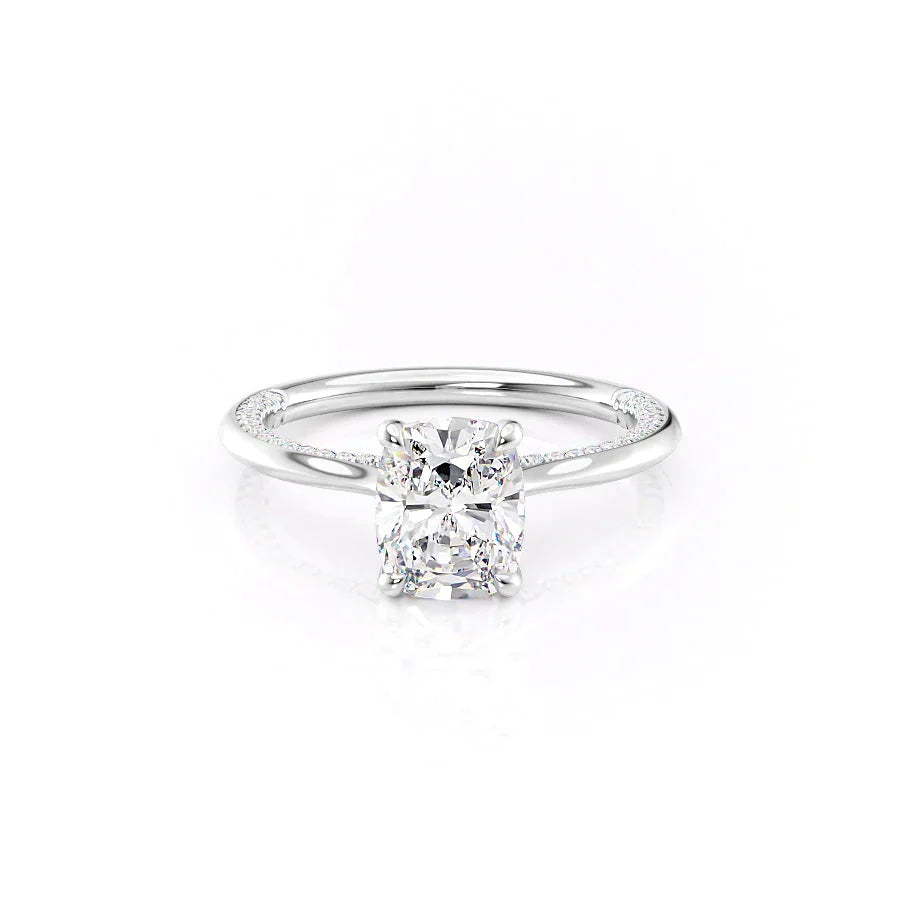 The Claire Set With A 4.5 Carat Elongated Cushion Moissanite