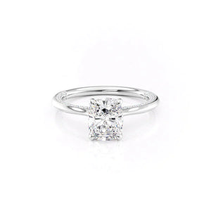 The Claire Set With A 2 Carat Elongated Cushion Moissanite