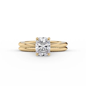 The Claire Set With A 2.5 Carat Elongated Cushion Lab Diamond