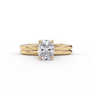 The Claire Set With A 2.5 Carat Elongated Cushion Moissanite