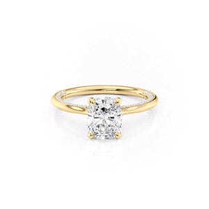 The Claire Set With A 1.5 Carat Elongated Cushion Lab Diamond