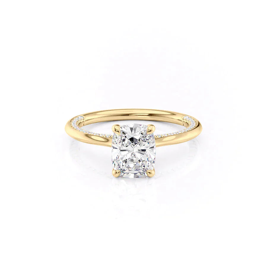 The Claire Set With A 2.5 Carat Elongated Cushion Lab Diamond
