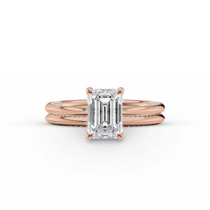 The Claire Set With A 3 Carat Emerald Moissanite