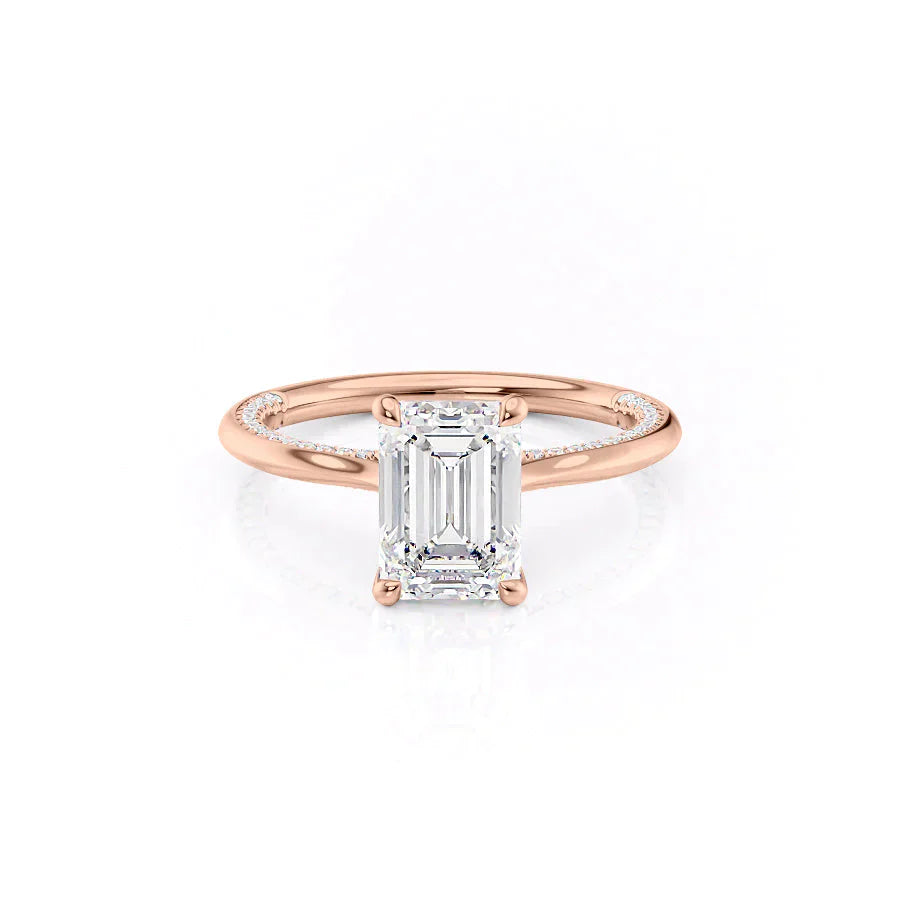 The Claire Set With A 3.5 Carat Emerald Moissanite