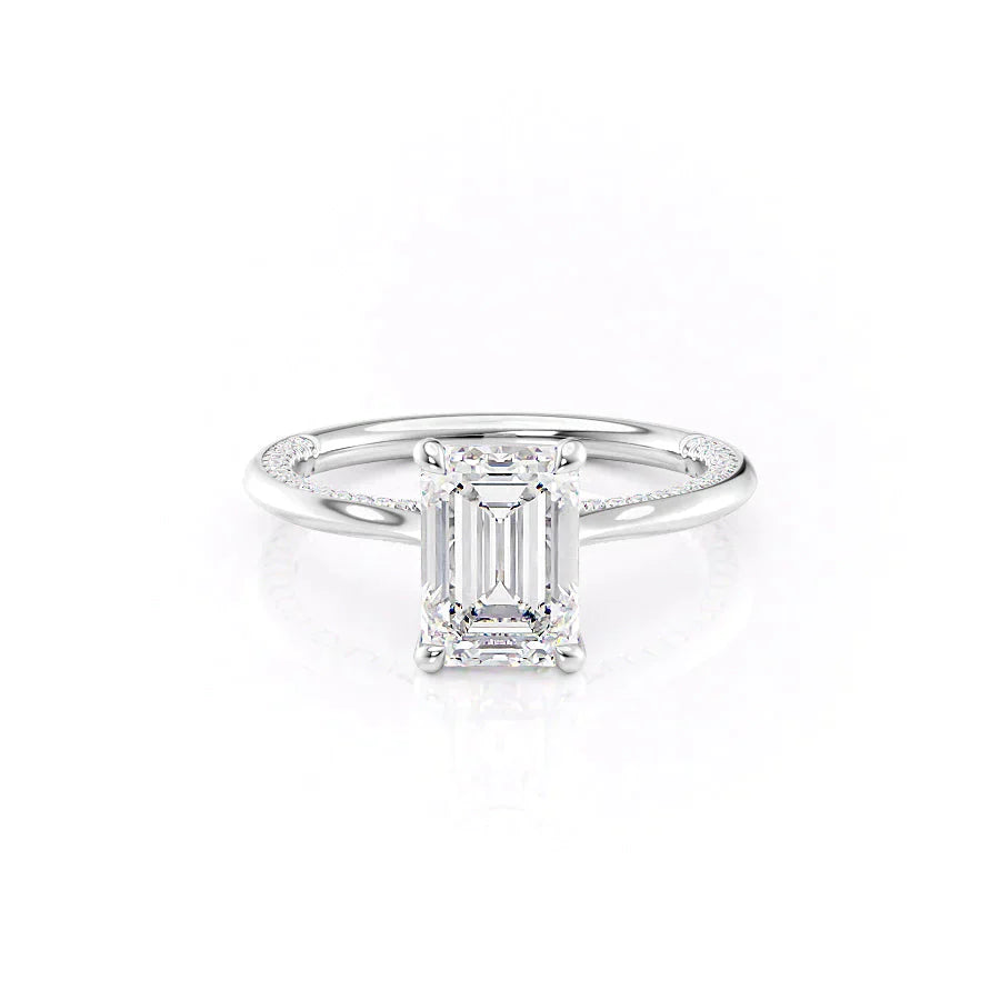 The Claire Set With A 4 Carat Emerald Moissanite