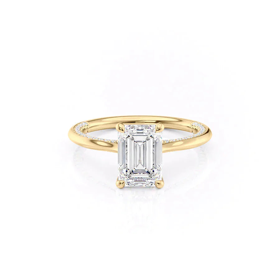 The Claire Set With A 4.5 Carat Emerald Moissanite