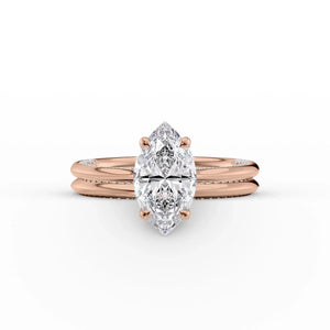 The Claire Set With A 2.5 Carat Marquise Lab Diamond