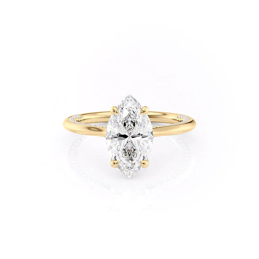 The Claire Set With A 1 Carat Marquise Moissanite