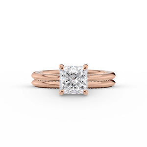 The Claire Set With A 1 Carat Princess Lab Diamond