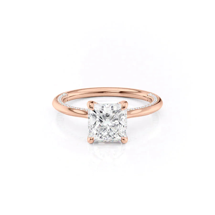 The Claire Set With A 1.5 Carat Princess Lab Diamond