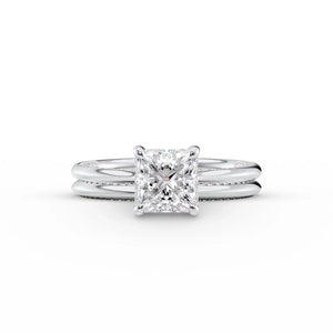 The Claire Set With A 3 Carat Princess Moissanite
