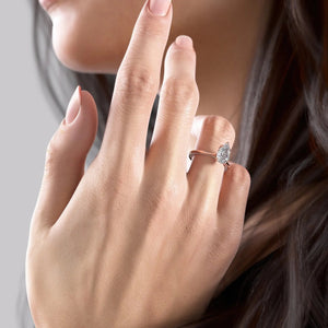 The Claire Set With A 2 Carat Pear Lab Diamond