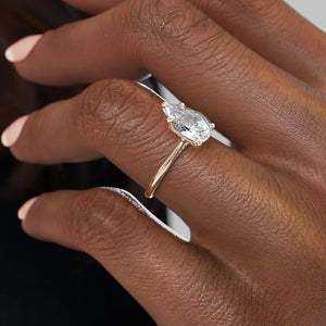 The Claire Set With A 3 Carat Pear Moissanite