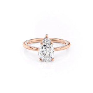 The Claire Set With A 2.5 Carat Pear Lab Diamond