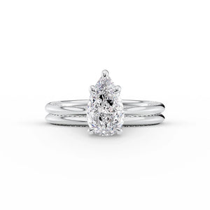 The Claire Set With A 1 Carat Pear Lab Diamond
