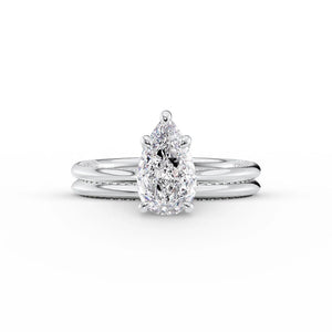 The Claire Set With A 3 Carat Pear Lab Diamond