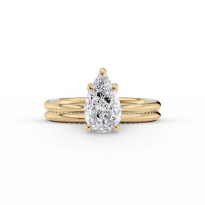 The Claire Set With A 1 Carat Pear Lab Diamond