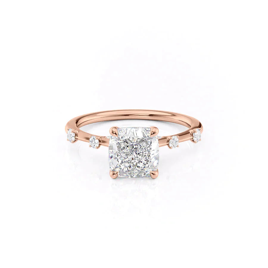 The Serena Set With A 2 Carat Cushion Moissanite