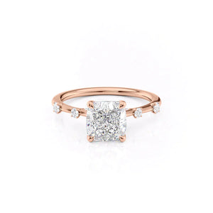 The Serena Set With A 2.5 Carat Cushion Lab Diamond