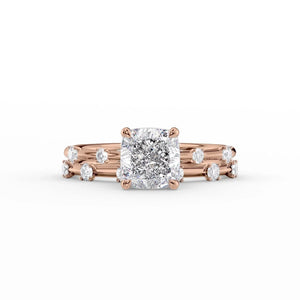 The Serena Set With A 2 Carat Cushion Moissanite