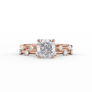 The Serena Set With A 1 Carat Cushion Lab Diamond