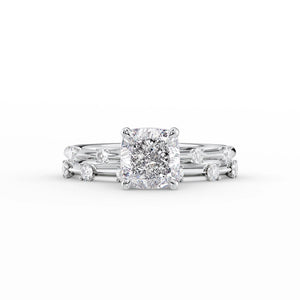 The Serena Set With A 2 Carat Cushion Lab Diamond