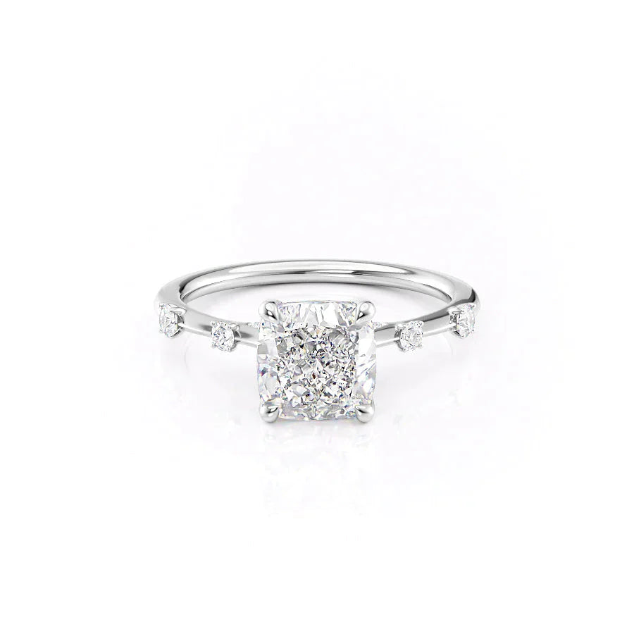 The Serena Set With A 1 Carat Cushion Lab Diamond