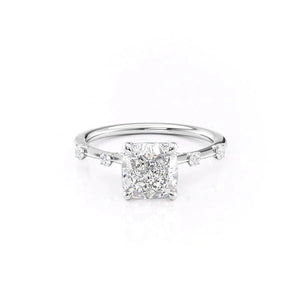 The Serena Set With A 1 Carat Cushion Lab Diamond