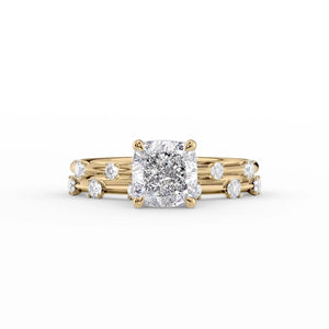 The Serena Set With A 2 Carat Cushion Lab Diamond